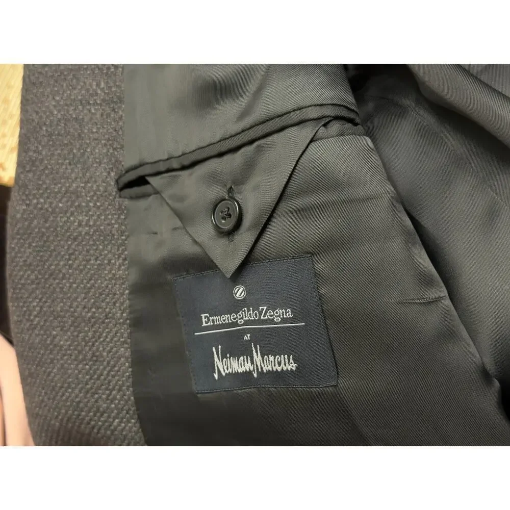 Ermenegildo Zegna Mens 50 Wool Cashmere Blazer Sportscoat Switzerland Gray Luxur